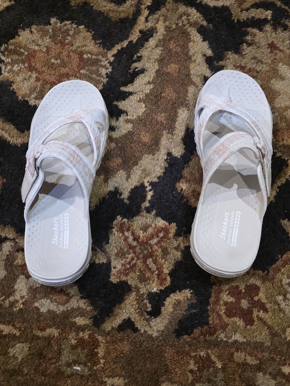 Skechers Women’s White Slip-On Shower Sandals - Picture 3 of 4